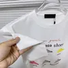 남자 플러스 티 폴로 새로운 고급 면화 인쇄 티셔츠 라운드 넥 잉 풀 오버 쇼트 슬리브 여성용 탱크 탑 스웨트 셔츠 24A21