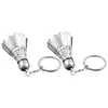 Keychains 2 Pcs Pingpong Badminton Keychain Gifts Sports Item Chains Zinc Alloy Party Favors