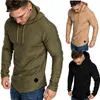 Autunno e inverno da uomo nuovo girocollo slim fit tinta unita con cappuccio a maniche lunghe felpa con cappuccio a righe maniche raglan pieghettate abbigliamento da uomo