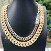 قلادة Moissanite 16mm VVS Moissanite Iced Out Diamond Gold Color Stain Necklace 925 Sterling Silver Men Necklace Miami Cuban Link CH Faxg