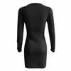 Casual Kleider Damen Pullover Half Zip V-ausschnitt Sommerkleid Langarm, Figurbetontes Kleid Schlank Pullover Winter Kleidung Vestido femininos