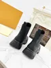 Stiefeletten Damen Circle RUBY FLAT RANGERS Schwarzes Leder Metropolis Combat Boot Booties mit Originalverpackung