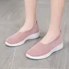 Sapatos clássicos femininos de malha respirável, slip-on, superfície baixa, preto, rosa, vermelho, cinza, tamanho 36-42, GAI