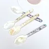 Spoons Natural Shell Spoon and Fork With Crumble Handle Dessert Caviar Teskoon Handicrafts Kitchen Tool