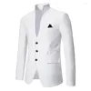 Costumes pour hommes Mandarin Col Blanc Robe Blazer Hommes Stand Formel Patchwork Tuxedo Costume Manteau De Mariage Banquet Fête De Bal Dîner Vêtements