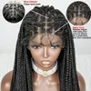 36 Inches Braided s Synthetic Lace Front with Baby Hair Water Wave for Black Women Long 240113