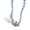 قلادة choker vivianeism Westwoodism Netclace Classic Blue Pearl Saturn Necklace for Women with Grade Sense Saturn's غير العادية من الدرجات 555592
