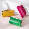 Brieftaschen aus echtem Leder, Mini-Lippenstift-Tasche, Rindsleder, Kartenhalter, Aufbewahrung, Geldbörse, Clip, Kupplung, Brieftasche, Kopfhörer-Hülle für Frauen, Mädchen, Mädchen