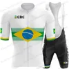 Brazil Cycling Jersey White Green Set Brazilian National Team Clothing Men Road Bike Shirt Suit Bicycle Bib Shorts 240113