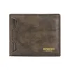 Wallets 2024 Classic Men's Vintage PU Leather Wallet Anti Theft Short Fold Business Card Holder Purse Man