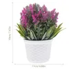 Dekorativa blommor Simulering Lavendel i Pot Flower Bonsai Artificial Home Desktop