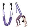 Venta al por mayor Correa de yoga aérea ajustable Elástico Estiramiento Puerta Colgante Cinturones de yoga Hamaca Columpio Fitness Handstand Cuerda Dispositivo de entrenamiento Mujeres