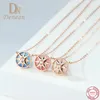 Necklaces S Pure Sier Round Compass Necklaces for Women Fashion Eight Star Opal Pendant Girls 2022 Trend Charm Fine Jewelry Gifts