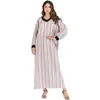 Abbigliamento etnico Abaya per donna Ramadan Gurban Abito da donna musulmano allentato Abito arabo Stampa scollo a V Fit Dubai Turchia Marocchino