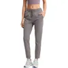 Actieve broek Dames Yoga Hoge taille Trekkoord Buiten Casual Joggen Gym Sport Rechte pijpen met zakken