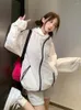 Giacche da donna Y2K Cappotto bianco trasparente da donna Primavera ed estate Giacca sportiva leggera oversize oversize con cerniera coreana con cappuccio