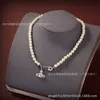 girocollo vivianeismo collana westwoodism Pick Saturno Pearl Necklace Female Neckain Collar Chain Celebrity Matching