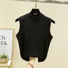 Women's T Shirts Cotton Tank Tops Women Autumn Camis Mock Neck Streetwear Plus Size Tee Sleeveless Bottoming T-shirts Solid Color