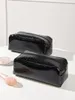 Kosmetiska väskor 1 st stor svart texturerad alligator smink väska toalettartiklar av strandstreckstudent
