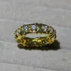 5 Style Pierłdy ślubne Prosta biżuteria mody 10KT biały złoto wypełnienie okrągły 5a Cuubic Cyrron CZ Diamond Stones Party Eternity Women Band Pierścień Pierścień