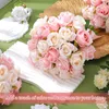 483600PCS sztuczny kwiat róży bukiet walentynki Prezent Fałszywe róże przyjęcie ślubne stoliki wazony dekoracja domowa 240113
