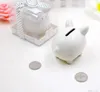 100st Piggy Pork Gift and Baby Shower Giveaways för gäst-Lovely Ceramic White Pig Bank Storage Tanks SN2037