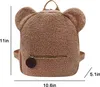 Sacs personnalisés mignon polaire ours en forme d'oreille sac à dos broderie nom mini sacs à dos pour les tout-petits, les garçons et les filles, l'école ou les voyages