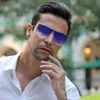 New Style One-piece Internet Red Large Square Sunglasses Men's Fashion Street Photo Sunglasses 1272