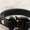 Braccialetti a maglie Pelle di mucca di alta qualità 1017 ALYX 9SM Classico bottone a pressione in metallo Cinturino nero Bracciale con fibbia Uomo Donna