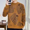 Herentruien 2024 Herfst Winter Warme Pompoenprint Trui Herenmode Gebreide truien High End Heren Kerstmis