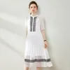 Casual Kleider Weiße Blumen Maxi Kleid Frauen Robe Femme 2024 Sommer Lange Arbeit Boho Strand Büro Sexy Party Luxus Plus größe 2 Stück