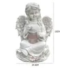 Garden Statues Angel Solar Light Outdoors Balcony Lights Decoration Waterproof for Garden Fence Lawn Landscape Lamp Stake 240113