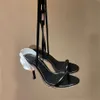 Sandali a spillo rosa Scarpe eleganti da festa Cinturino alla caviglia in vera pelle Punta aperta Tacchi alti Sandali firmati di lusso per scarpe da sposa da donna Con scatola