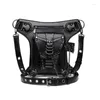 Heuptassen Dames Schoudertas Zwart Gothic Rock PU Leer Steampunk Handtas Pack