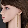 Dangle Oorbellen 2024 Vintage Goud Kleur Lange Tassel Drop Voor Vrouwen Geometrische Koreaanse Bruids Oorbel Mode-sieraden Oorbellen