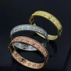 Van-Clef Arpes Armband Designer Kvinnor Toppkvalitet Bangle Kaleidoscope Armband förtjockat 18K Rose Gold Plated Plain Ring Edge med diamanter Populära