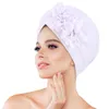 Nowe solidne podwójne kwiaty wzburzone muzułmańskie szalik turbański kobiety islamski wewnętrzny hidżab czapki arabskie opakowanie głowica femme Musulman Turbante Mujer