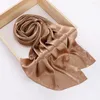 Lenços cores sólidas neckerchief hijab cachecol para mulheres seda cetim headband cabelo feminino xales envoltório cabeça lenços senhoras