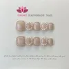 Handgemaakte korte nepnagels met ontwerpbloem herbruikbare pers op volledige dekking Leuke manicure draagbaar XS S M L maat kunst 240113