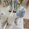 Dog Apparel INS Pet Dress Pink Blue Maid Lace Skirt Clothe Bichon Teddy Clothes Puppy For Small Dogs Accessories