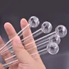 Tuyau de brûleur à mazout en verre Pyrex épais de grande taille de 4 pouces, couleur claire, tuyaux pour fumer de haute qualité, grands tubes transparents, pointes d'ongles pour accessoires pour fumer