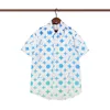 2024 Herrklänningskjortor Designer Shirts Mens Shirts Fashion Letter Silk Bowling Shirt Casual Shirts Men Slim Fit Short Sleeve Blue T Shirt Topps Plus Size M-XXL