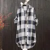 Women's Blouses Plus Size Korean Tops Plaid Shirts Women Ladies Long Sleeve Button Tunic Blouse Loose Sized Female Tunics 2024