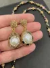 Pendant Necklaces Natural Baroque Pearl Inlaid Tourmaline Earings Sets Women Vintage Jewelry Necklace Ring Lady Daily Party Handmade