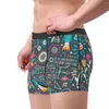 Cuecas masculinas flores frescas e hastes roupa interior química biologia ciência professor boxer briefs estiramento shorts calcinha