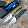 Protech TR-5オート折りたたみナイフ3.25 "D2ストーンウォッシュプレーンブレードアルミニウムハンドルEDC屋外戦術自己防衛狩猟キャンプナイフ-T501