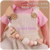 Nieuwe Baby Bijtringen Speelgoed Gepersonaliseerde Baby Fopspeen Clip Aangepaste Naam Dummy Clip Gegraveerd Baby Houten Fopspeenhouder Baby Doop Douche Pasgeboren Cadeau Nieuw