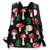 School Bags Unisex Red Mushrooms Backpack For Travel Fashion Shoulder Bag Teenager Girl