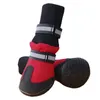 4pcsset zapatos antideslizantes impermeables para perros grandes zapatos de invierno protectores de patas de Husky botas cálidas negras 240113