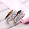 Hip Hop Ice Out Bling Vol Strass Womens Ring Gouden Kleur 14 k Geel Gouden Ringen voor Mannen Vrouwen mode-sieraden Anel